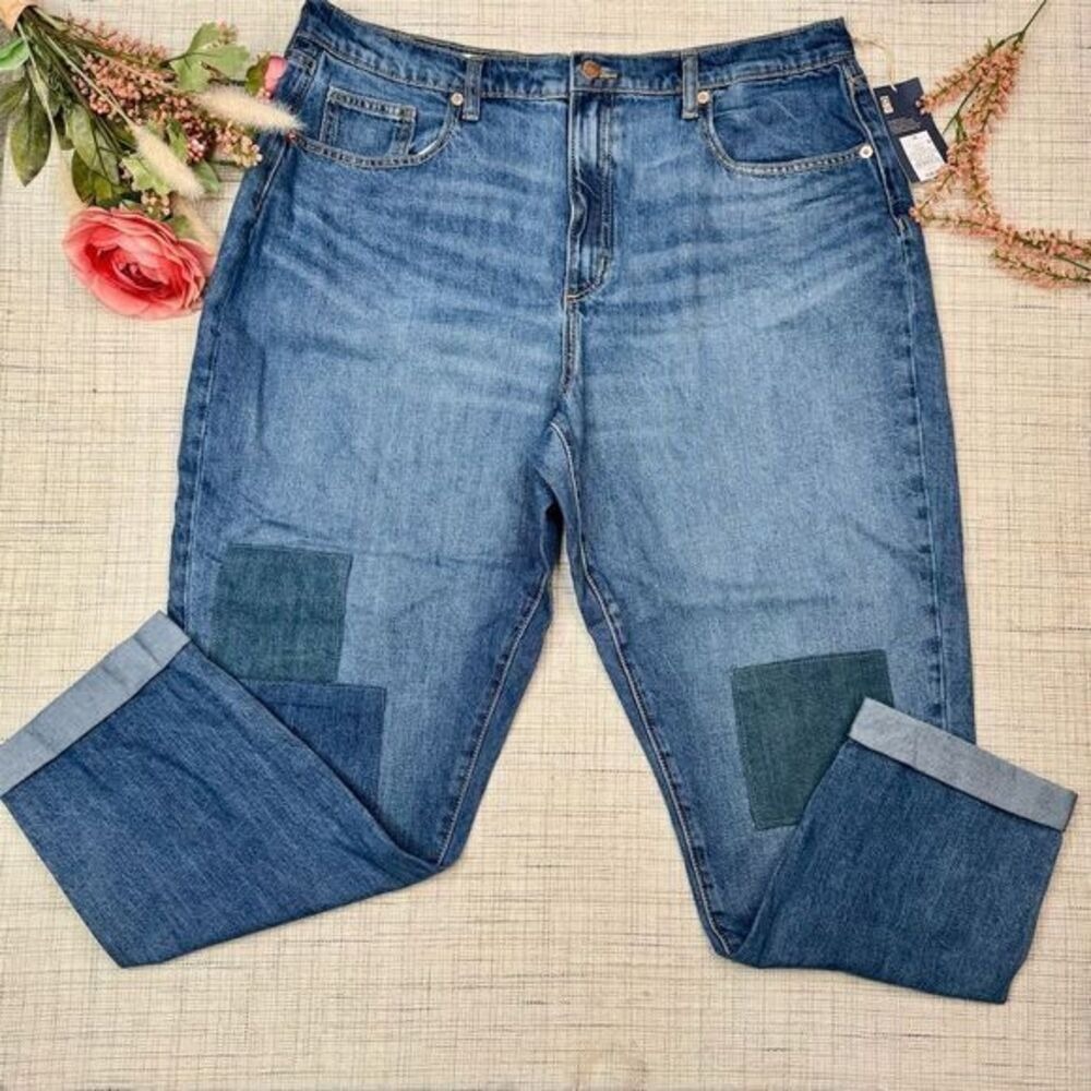5/$25 NWT Universal Thread Boyfriend Jeans Size 14 Blue High-Rise Cropped